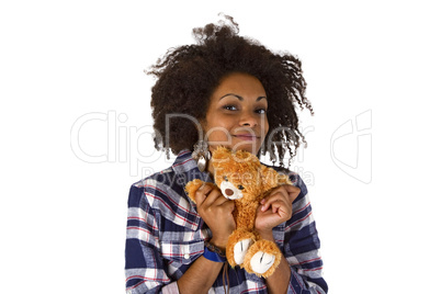 Junge Frau mit Teddybaer