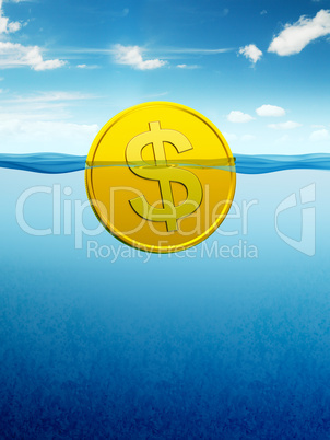 afloat dollar coin