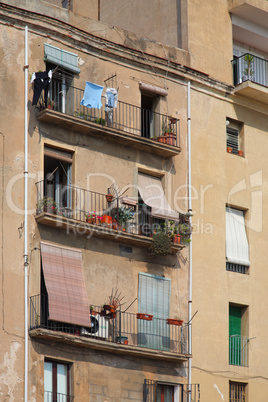 small balcony on the facade of building