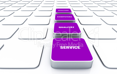 Quader Konzept Violett - Beratung Kompetenz Qualität Service 8