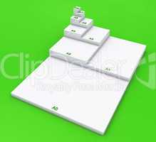 3D DIN Format Konzept A0 bis A8 - Weiß auf Grün 01