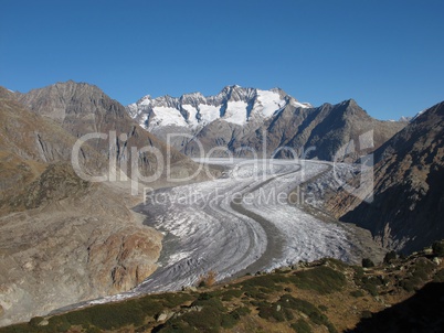 Curved Aletsch Glacier