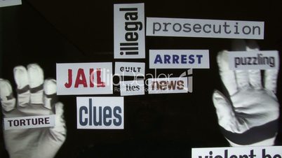 Crime, terms, words - time lapse