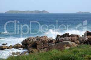 Brittany, pink granit rocks in Ploumanac h