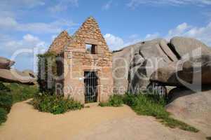 Brittany, pink granit rocks in Ploumanac h