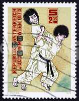 Postage stamp Austria 1975 Judo Throw
