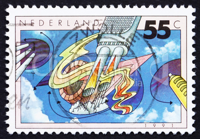 Postage stamp Netherlands 1991 Air Pollution