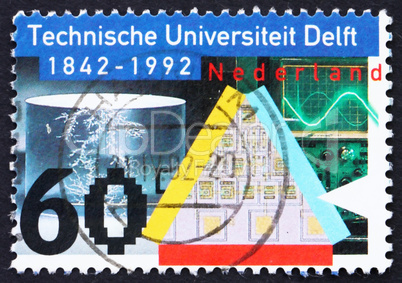 Postage stamp Netherlands 1991 Delft University of Technology