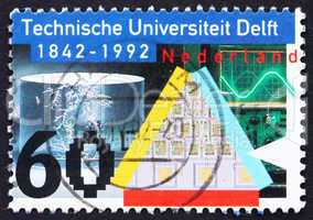 Postage stamp Netherlands 1991 Delft University of Technology