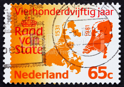 Postage stamp Netherlands 1981 Maps of Netherlands