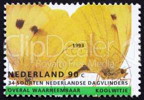 Postage stamp Netherlands 1993 Large White, Butterfly