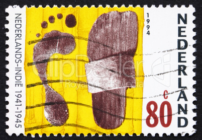 Postage stamp Netherlands 1994 Footprint and Sandal