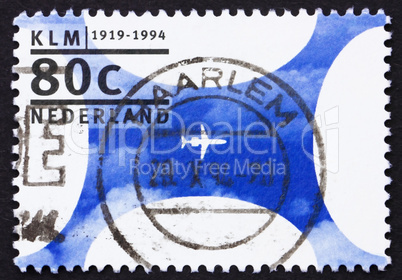 Postage stamp Netherlands 1994 KLM, Royal Dutch Airlines