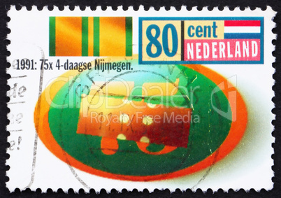 Postage stamp Netherlands 1991 Nijmegen Four Days Marches
