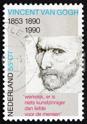 Postage stamp Netherlands 1990 Self-portrait, Vincent van Gogh