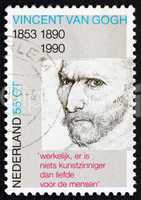 Postage stamp Netherlands 1990 Self-portrait, Vincent van Gogh