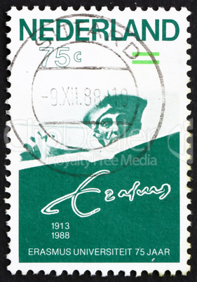 Postage stamp Netherlands 1988 Erasmus of Rotterdam