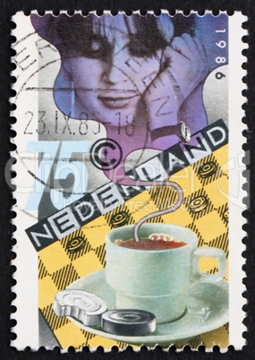 Postage stamp Netherlands 1986 Checkers, Board Game
