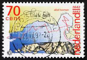 Postage stamp Netherlands 1992 Discovery of New Zealand and Tasm