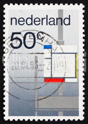 Postage stamp Netherlands 1983 Composition by P. Mondriaan
