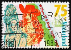 Postage stamp Netherlands 1988 Coronation of William III and Mar