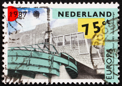 Postage stamp Netherlands 1987 Montessori School, Amsterdam