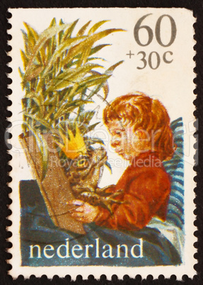 Postage stamp Netherlands 1980 Boy Reading King of Frogs