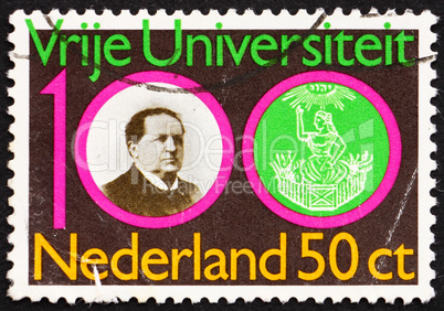 Postage stamp Netherlands 1980 Abraham Kuyper and Emblem of Free
