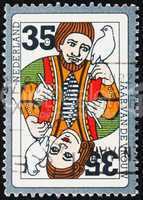Postage stamp Netherlands 1975 Playing Card