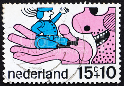 Postage stamp Netherlands 1968 Giant, Fairy Tale Character