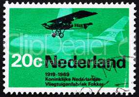 Postage stamp Netherlands 1968 Fokker F.2 from 1919 and Friendsh