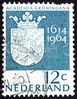 Postage stamp Netherlands 1964 Arms of Groningen University