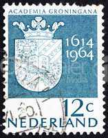 Postage stamp Netherlands 1964 Arms of Groningen University