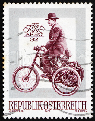 Postage stamp Austria 1974 De Dion Bouton Motor Tricycle