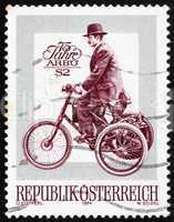 Postage stamp Austria 1974 De Dion Bouton Motor Tricycle