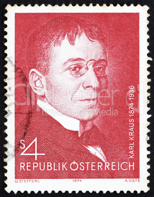 Postage stamp Austria 1974 Karl Kraus, Poet and Satirist