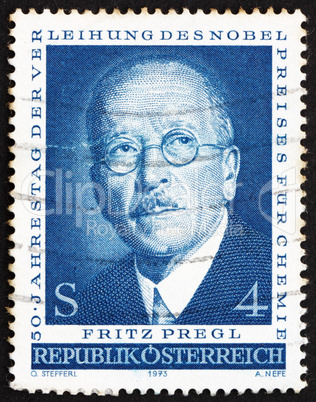 Postage stamp Austria 1973 Fritz Pregl, Chemist