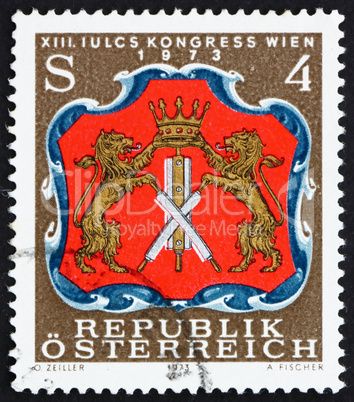 Postage stamp Austria 1973 Arms of Viennese Tanners