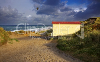 Sylt Urlaub am Meer mit Holzhaus und Wellengang