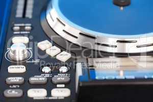 Detail of a DJ turntable