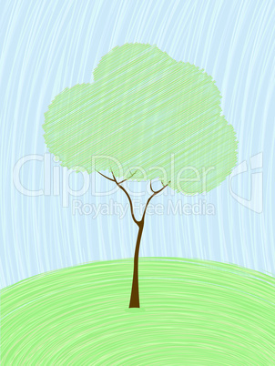 Pastel tree card