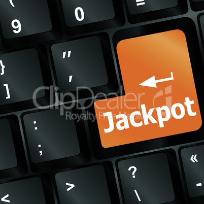 key on a computer keyboard with the words jackpot