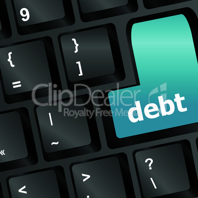 debt key in place of enter key - business concept