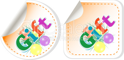 Gift stickers set with christmas balls