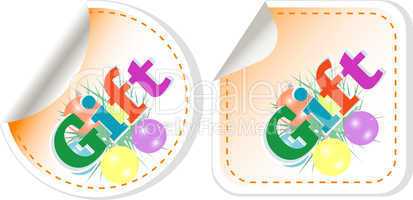 Gift stickers set with christmas balls