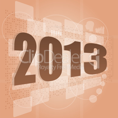 word 2012 on digital screen, timeline concept