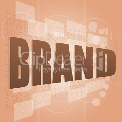 Brand concept in word tag cloud, business concept