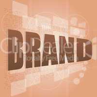 Brand concept in word tag cloud, business concept