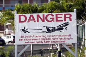 Jet blast danger sign.