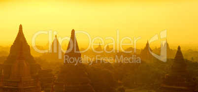 Bagan panorama sunrise